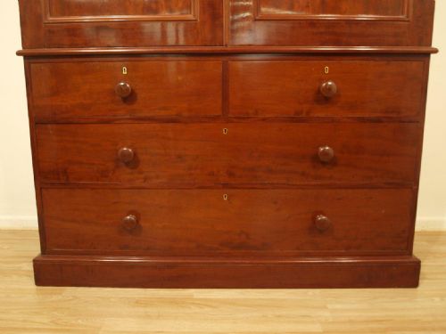 fig 1. A Mahogany Victorian Period Antique Linen Press