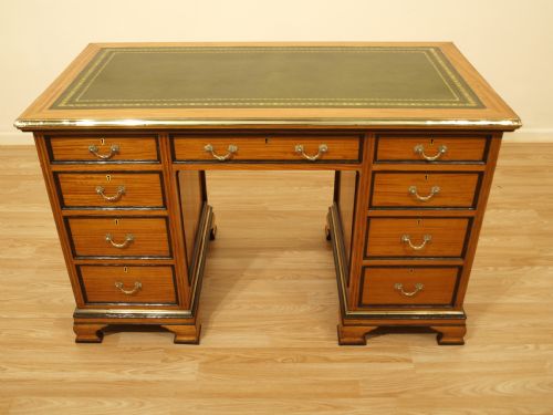 A Satinwood & Brass Mounted Late Victorian Desk
