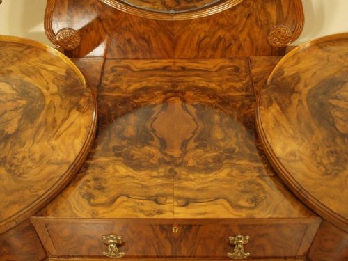 fig 1. A Stunning Art Deco Period Burr Walnut Ladies Dressing Table