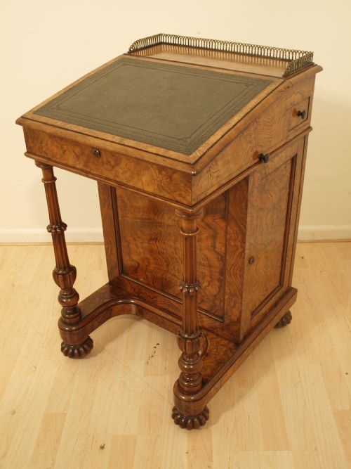 A Good Burr Walnut Victorian Period Davenport