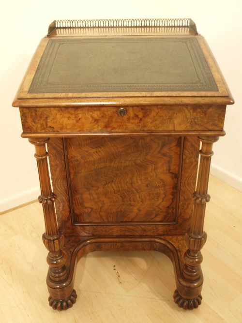 fig 1. A Good Burr Walnut Victorian Period Davenport