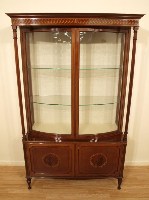 A Mahogany Edwardian Period Inlaid Display Cabinet