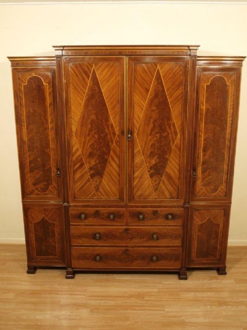 A Stunning Mahogany Regency Period Gentleman's Wardrobe