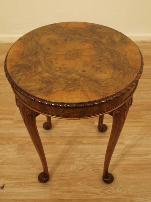 A Burr Walnut & Walnut Edwardian Period Occasional Table