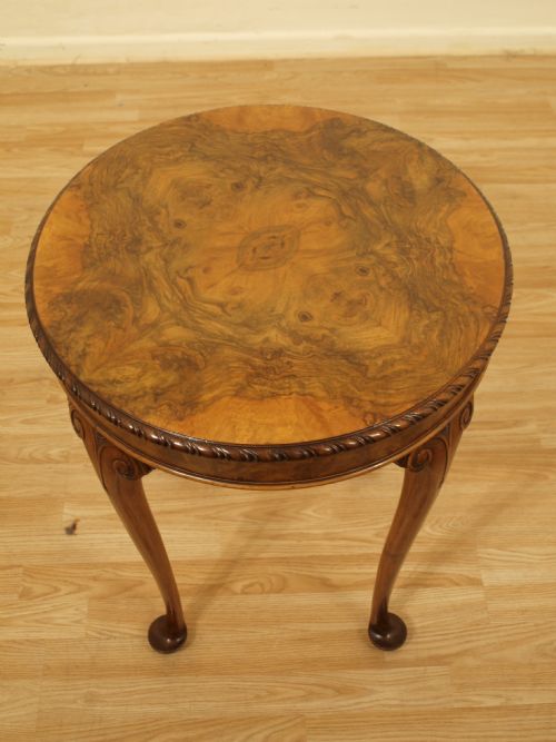fig 1. A Burr Walnut & Walnut Edwardian Period Occasional Table