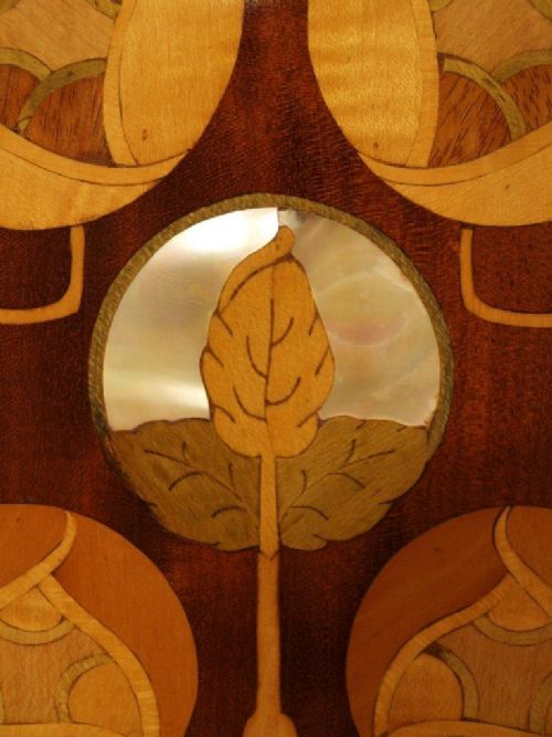 fig 3. A Mahogany Arts & crafts Period Marquetry Inlaid Display Cabinet