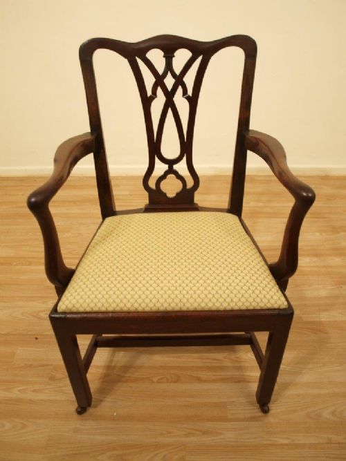 fig 1. A Set Of 8 Mahogany George III Period Chippendale Dining Chairs