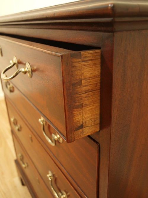 fig 1. A George III Period Small Mahogany Antique Chest Of Drawers