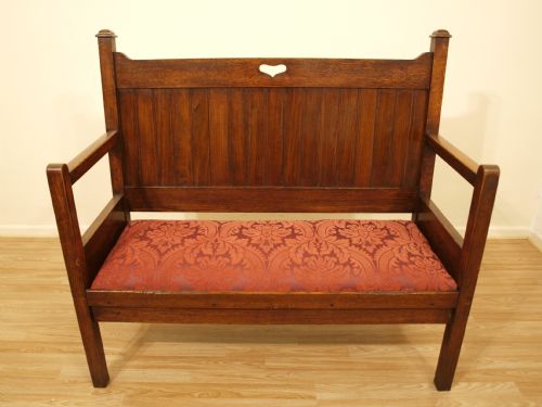 Arts & Crafts Period Oak Bench Possibly by Liberty's