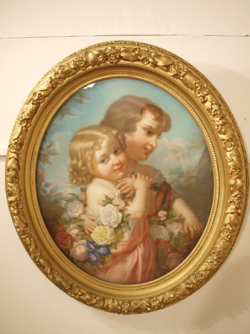 fig 1. A Beautiful Pair Of 19th Century Pastel Portraits