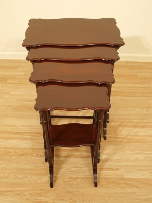 fig 1. A Mahogany Edwardian Period Quartetto Of Tables