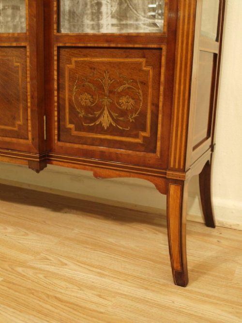 fig 1. A Superb Quality Mahogany Inlaid Display Cabinet By Edwards & Roberts Of London
