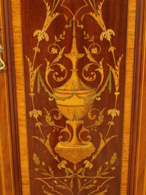 fig 1. A Mahogany Inlaid Edwardian Period Hall Wardrobe