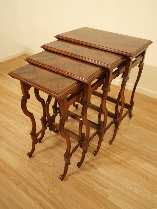 fig 1. A Walnut Carolean Style Quartetto Of Tables
