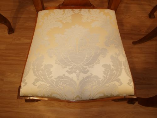 fig 1. A Set Of 10 Queen Anne Style Maple Dining Chairs