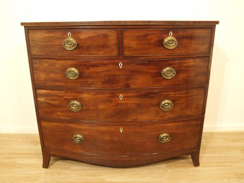 A Mahogany Regency Period Bow Front Chest of Drawers