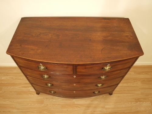 fig 1. A Mahogany Regency Period Bow Front Chest Of Drawers
