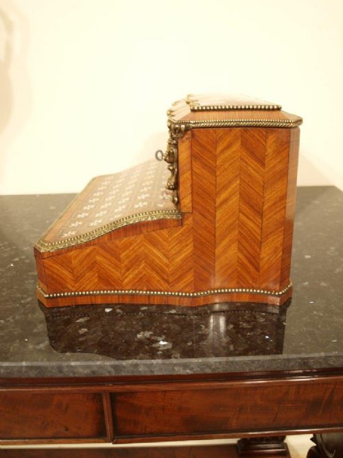 fig 1. A Beautiful Kingwood, Ivory & Ormolu Mounted Stationery/Writing Box