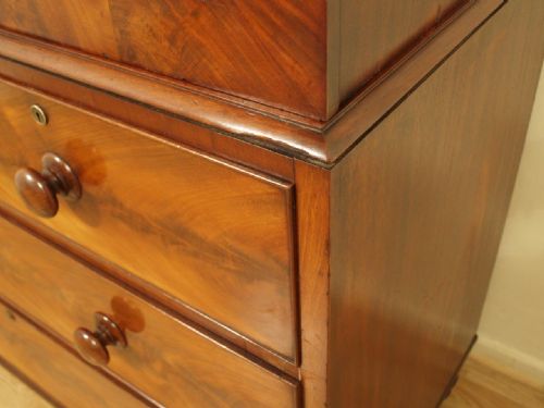 fig 1. A Mahogany Early Victorian Period Antique Linen Press