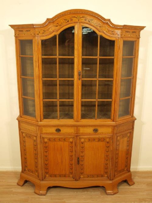 Beautiful Satinwood & Marquetry Victorian Cabinet