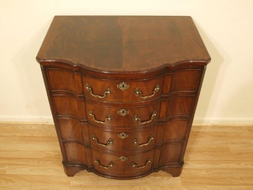 fig 1. A Stunning Mahogany George II Style Serpentine Chest Of Drawers
