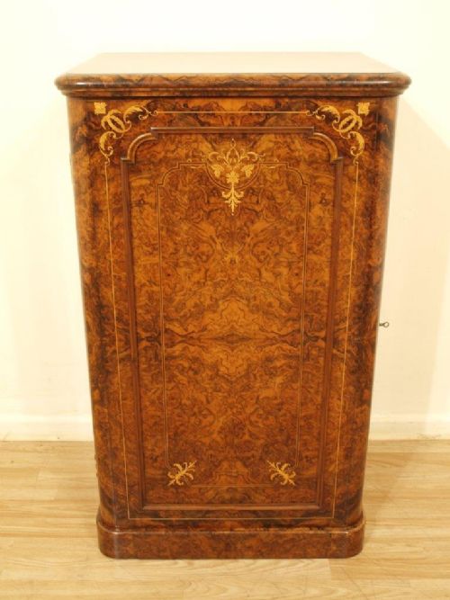 A Superb Quality Burr Walnut Victorian Period Side Cabinet