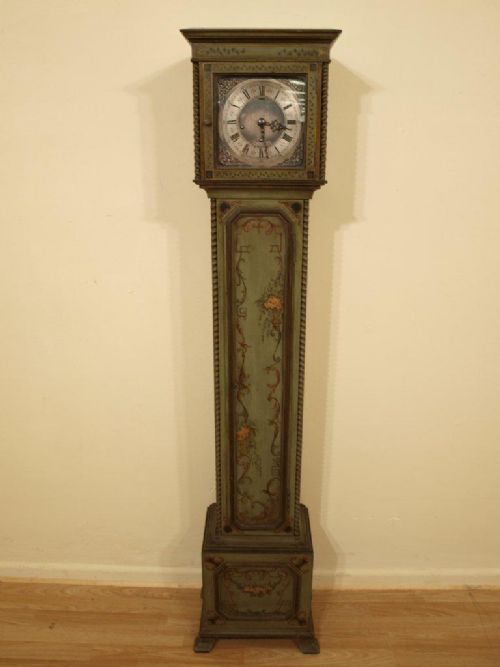 A Beautiful Antique Polychrome Grandmother Clock