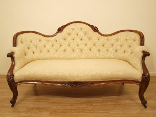 A Beautiful Walnut Victorian Period Double Ended Settee