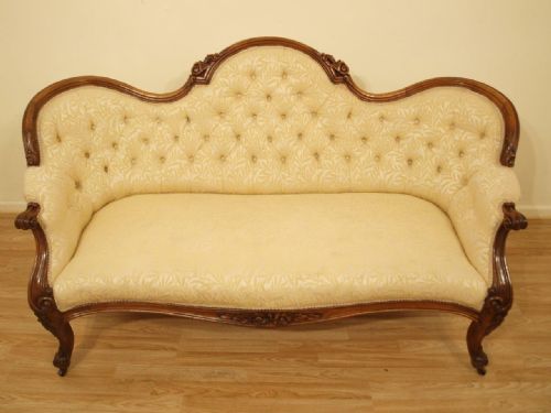 fig 1. A Beautiful Walnut Victorian Period Double Ended Settee