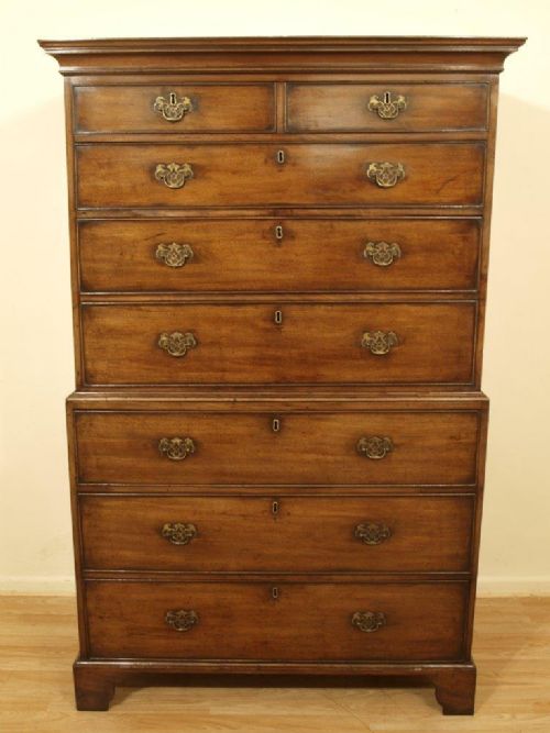 A Mahogany George III Period Antique Chest on Chest