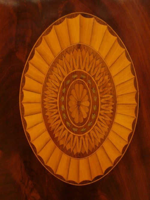 fig 1. A Mahogany Inlaid George III Period Antique Linen Press