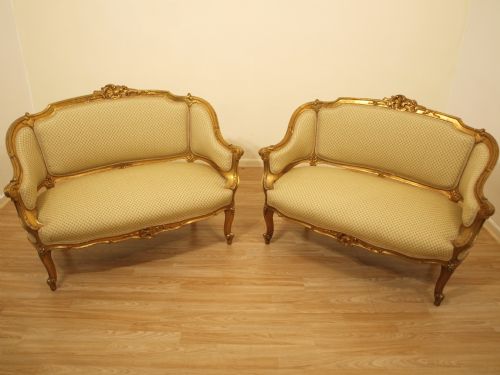 A Good & Rare Pair of Louis Xvi Style Gilt Wood Canopies