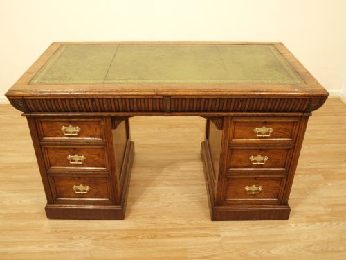 An Unusual Oak & Pollard Oak Victorian Antique Desk