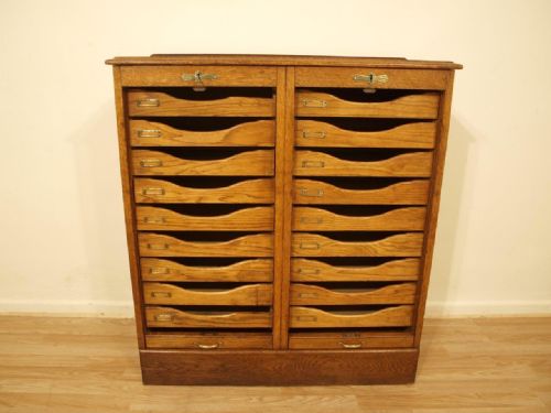 A Solid Oak 1920s Antique Double Filing Cabinet
