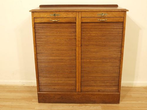 fig 1. A Solid Oak 1920s Antique Double Filing Cabinet