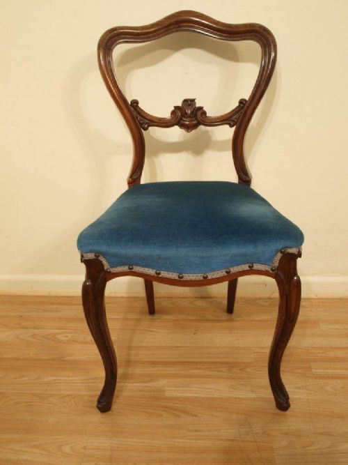 fig 1. A Good Set Of 8 Rosewood Victorian Antique Dining Chairs