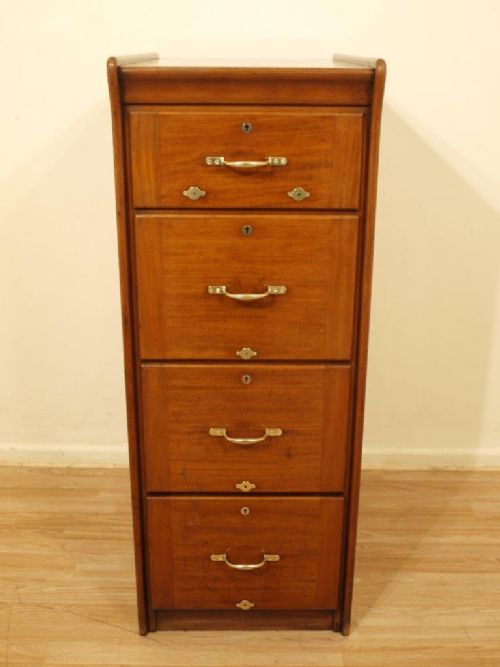 A Light Mahogany Edwardian Antique Filing Cabinet