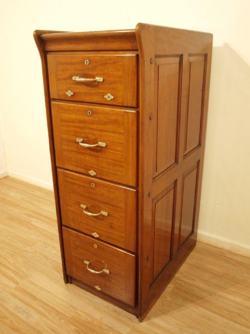 fig 1. A Light Mahogany Edwardian Antique Filing Cabinet