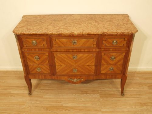A French Louis Xvi Style Satinwood & Kingwood Commode/chest