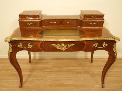 A Stunning Quality Burr Walnut Victorian Bonheur De Jour