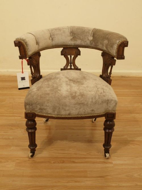 An Oak Victorian Period Antique Desk Chair