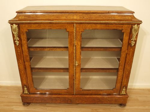 A Stunning Quality Burr Walnut Victorian Period Pier Cabinet