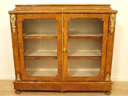 fig 1. A Stunning Quality Burr Walnut Victorian Period Pier Cabinet