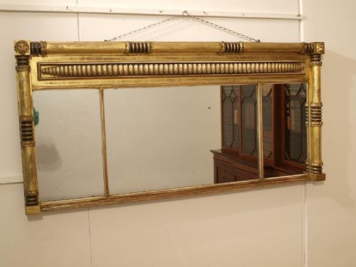 A Gilt Wood Regency Period Over Mantle Mirror