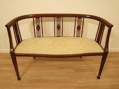 A Mahogany Inlaid Edwardian Period Settee