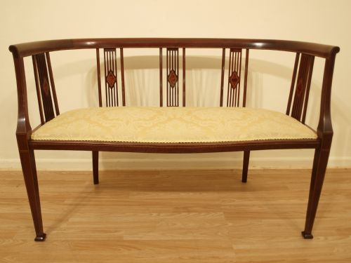 fig 1. A Mahogany Inlaid Edwardian Period Settee