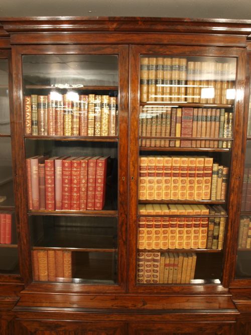 fig 1. A Superb Rosewood Early Victorian Breakfront Bookcase