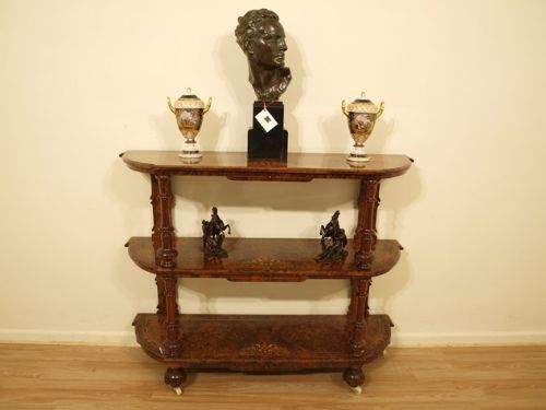 A Beautiful Burr Walnut Victorian Period Wotnot/etagere