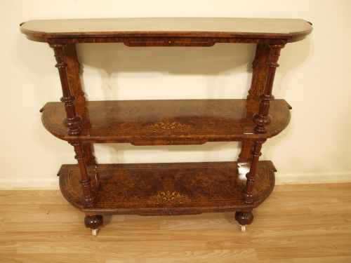 fig 1. A Beautiful Burr Walnut Victorian Period Wotnot/Etagere