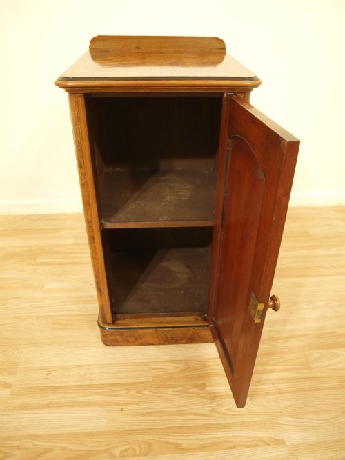 fig 1. A Beautiful Burr Walnut Victorian Bedside Cabinet